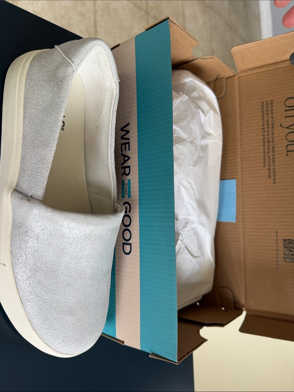 Toms Silver Slip-On Women's Flat